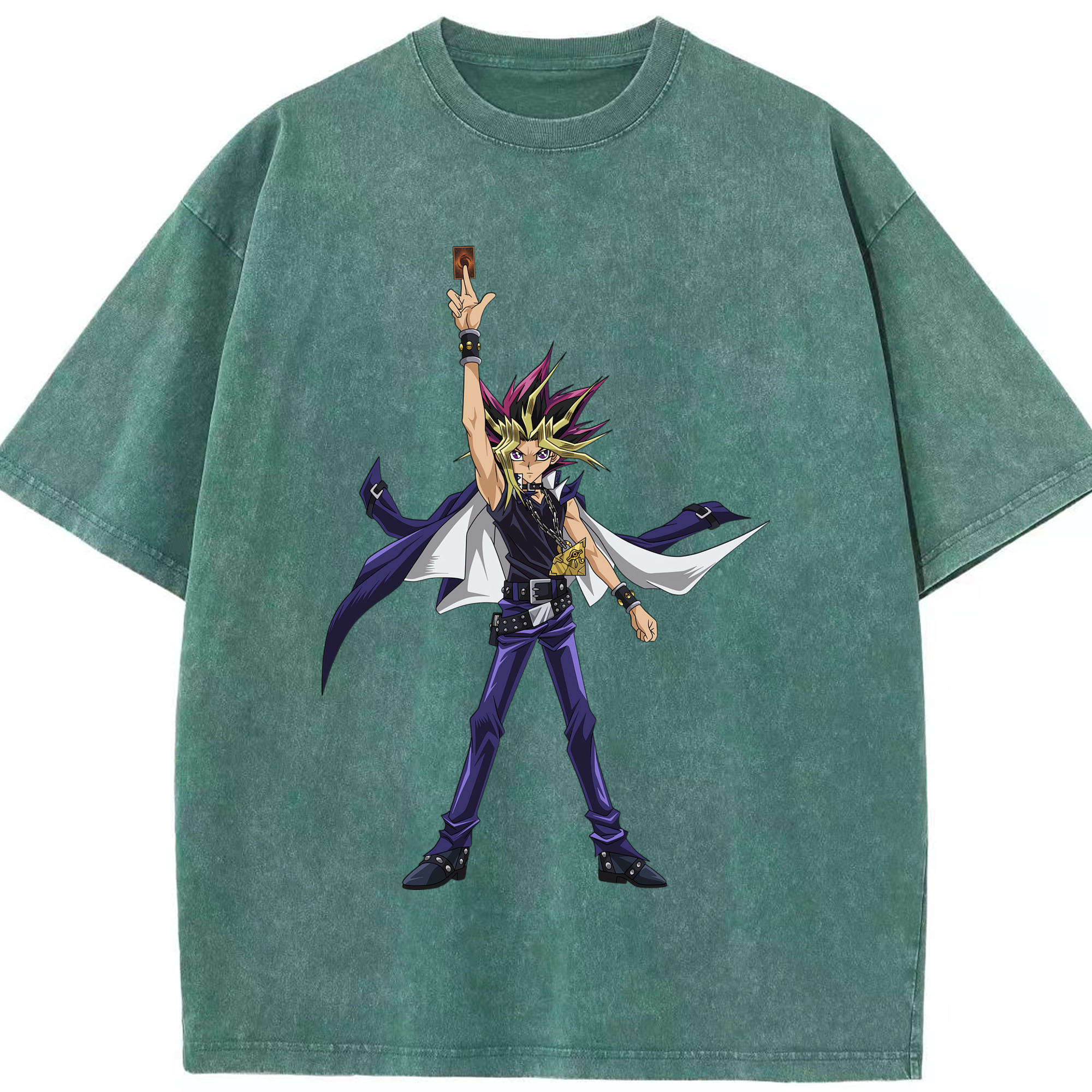 （画像用） 遊☆戯☆王 Yu-Gi-Oh! 綿100% ヴィンテージ風 半袖Tシャツ（フロントプリント）